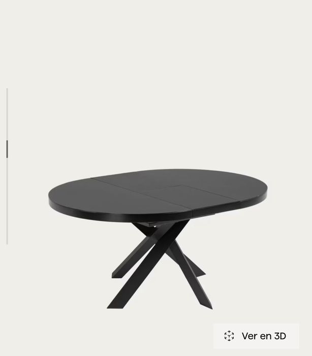 Mesa Kave Home preta oval extensível