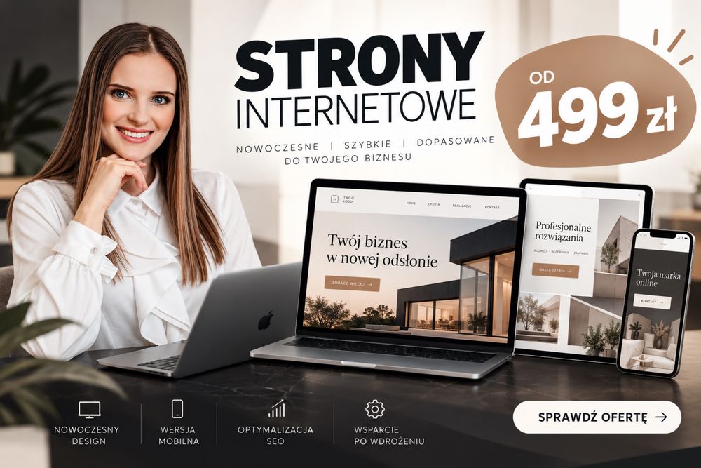 Tworzenie stron internetowych od 499 zł | Nowoczesne strony WWW
