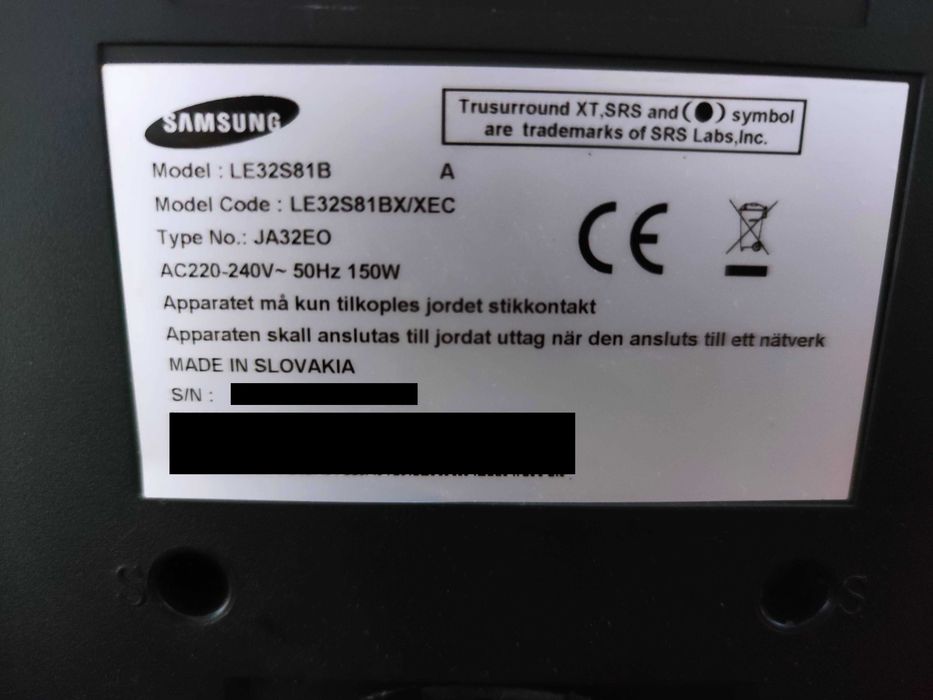 TV Samsung 32'' funcional (entradas HDMI avariadas)
