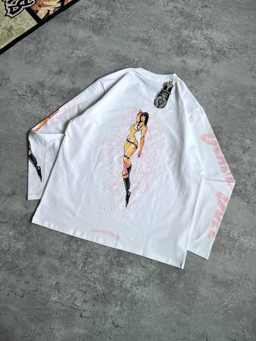 Лонгслів Chrome Hearts Doll / Хром Хартс кофта біла
