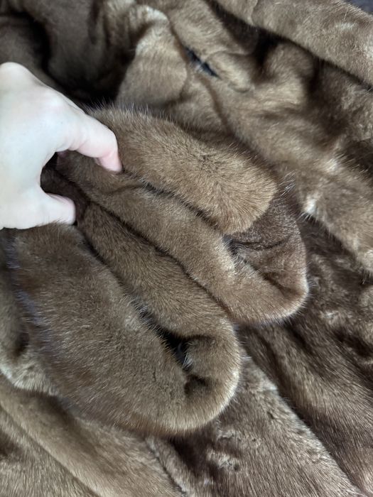 Норкова шуба 48-50, колір соболь 135 см, норка довга