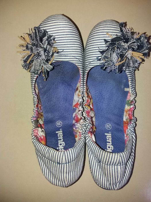 Desigual balerinki w paski marynarski styl r. 39
