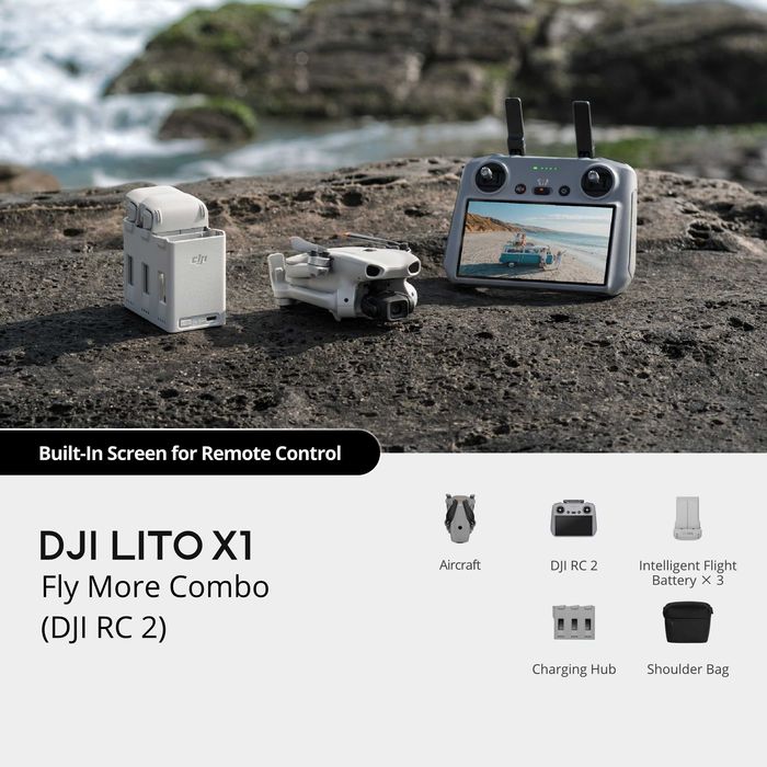 DJI Lito X1 Fly More Combo | DJI RC 2 | 4K 60fps | SELADO | 3 ANOS DE GARANTIA