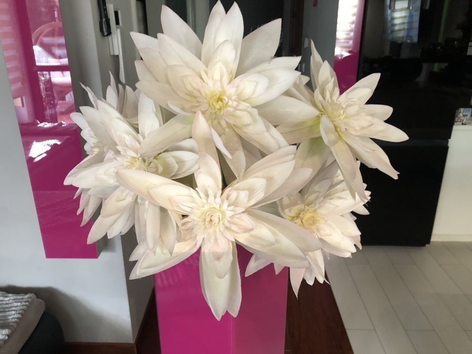 Sztuczne dlugie kwiaty lilie wodne 7 szt jak nowe