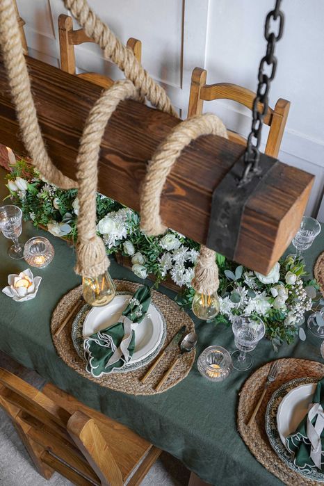 drewniana lampa wisząca z belki MEBLO-WOSK