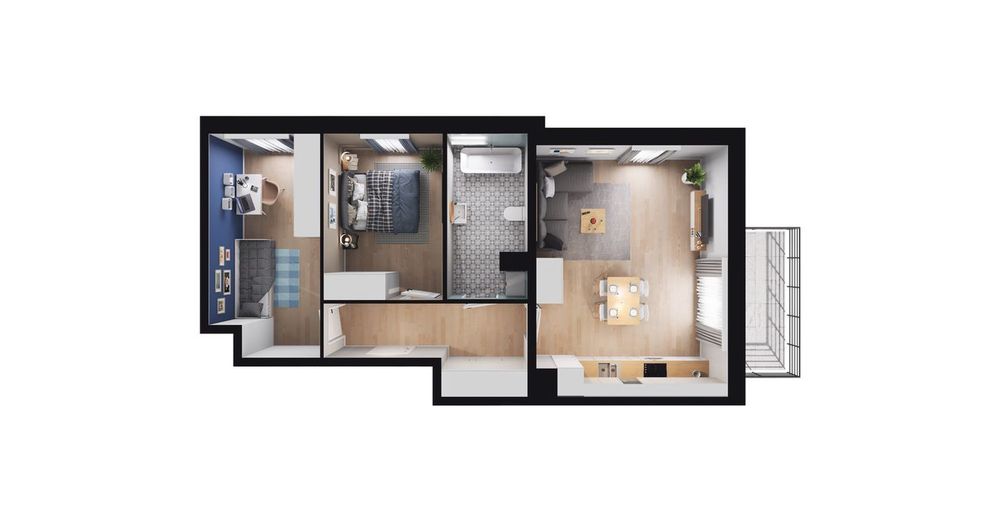 3-pokojowe mieszkanie 60m2 + balkon