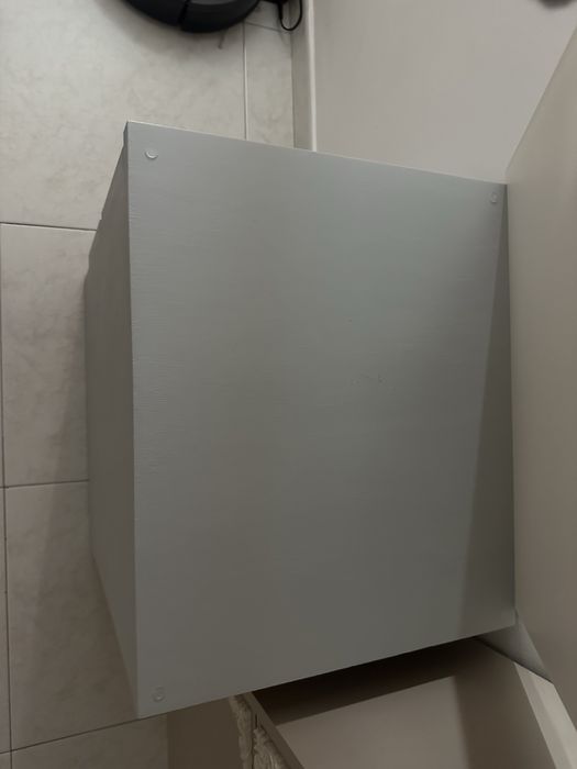 Mesa Cabeceira Malm pintada Cinzento com vidro