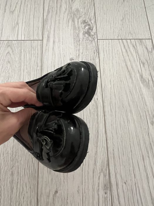 Чорні туфлі лофери лаковані Next, 10 розмір, 17 см ножка