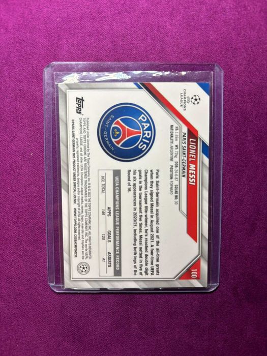Lionel Messi card Topps Chrome 2022 Paris