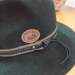 Chapéu de aba larga verde escuro Somlys #