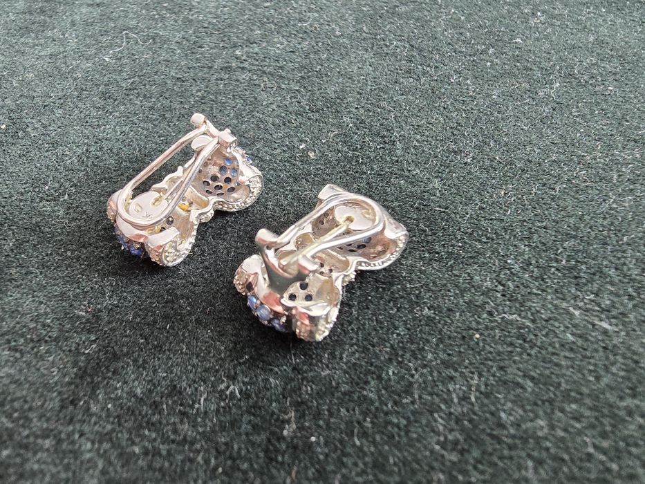 Kolczyki biale złoto z diamentami