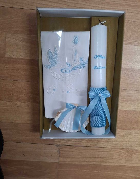 Velas e conjuntos Batismo com caixa e envio