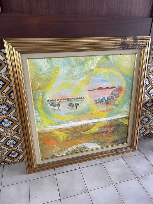 Quadro com Paisagens - Cores Pastel, Harmonioso, com Moldura