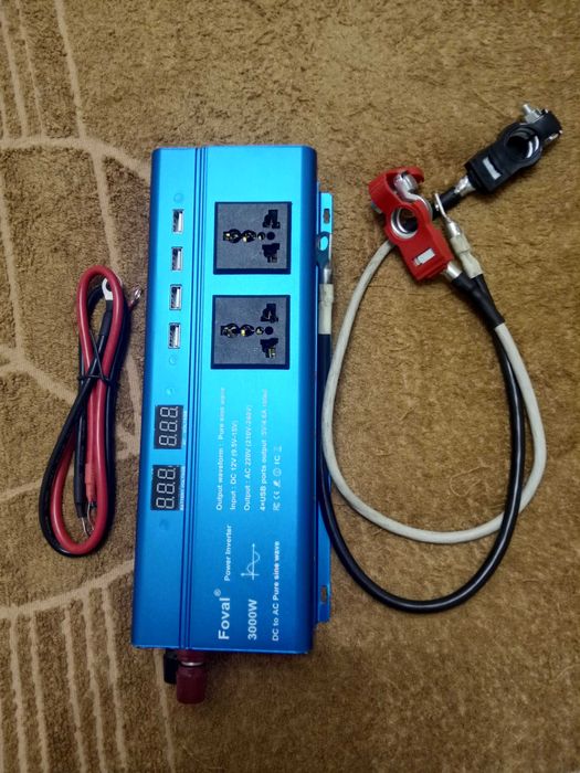 Инвертор "Foval" 12В/220В 3000W чистый синус
