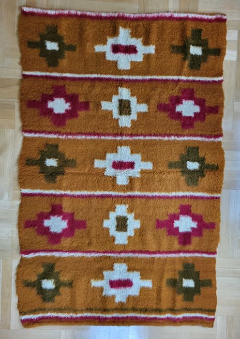 kilim czysta wełna pled Cepelia gobelin bez wad ideał 200x150cm koc