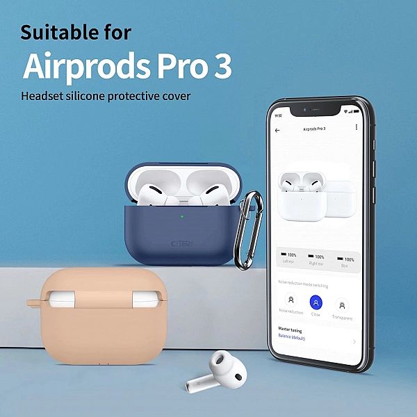Tech-Protect Silicone Hook Apple Airpods Pro 3 Navy Blue