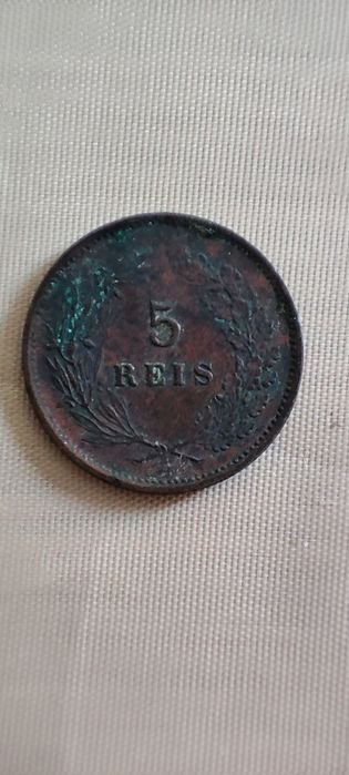 Lote 4 Moedas 5 Réis D. Carlos I Portugal (1892, 1893)
