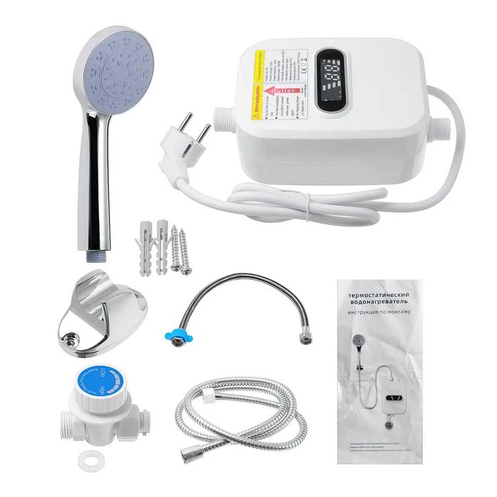 Проточный водонагреватель Delimano RX-021 с душем и экраном, 3500 Вт