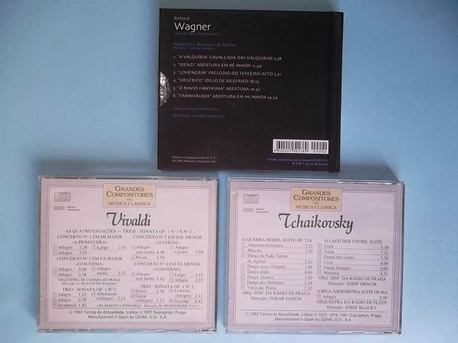 CDs música clássica 2EUR cada , ver fotos.