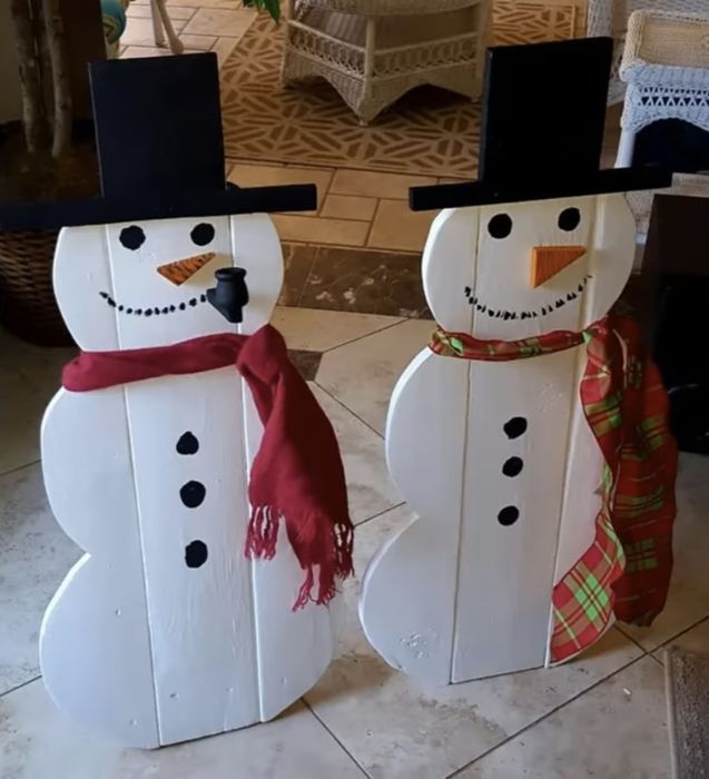 Bałwan drewniany - ozdobny