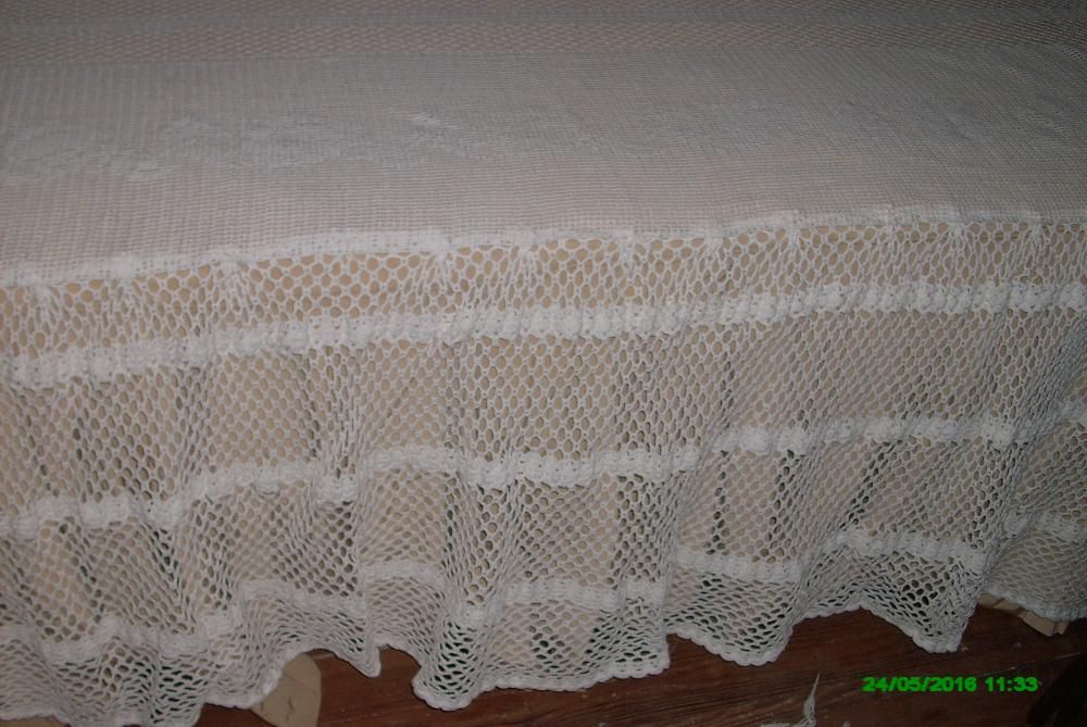 Colchas de renda manual, sacos de guardanapos