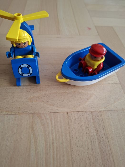 Lego duplo helikopter łódka lata 90