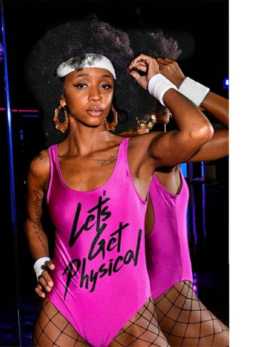 Fato Aeróbica Retro Bodysuit Leotard