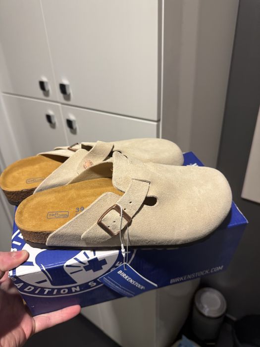 nowe zamszowe Birkenstock Boston beżowe rozm. 39 wysylka Gratis
