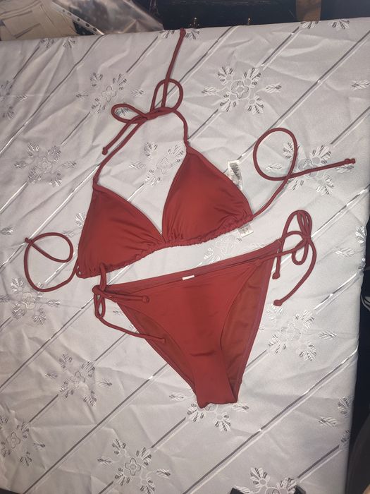 Brązowy strój kąpielowy dwuczęściowy biustonosz 42 bikini 36