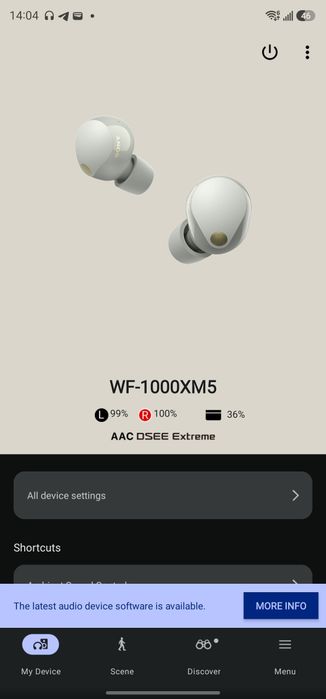 Безпровідні навушники Sony WF-1000XM5 / YY2963 / Platinum Silver