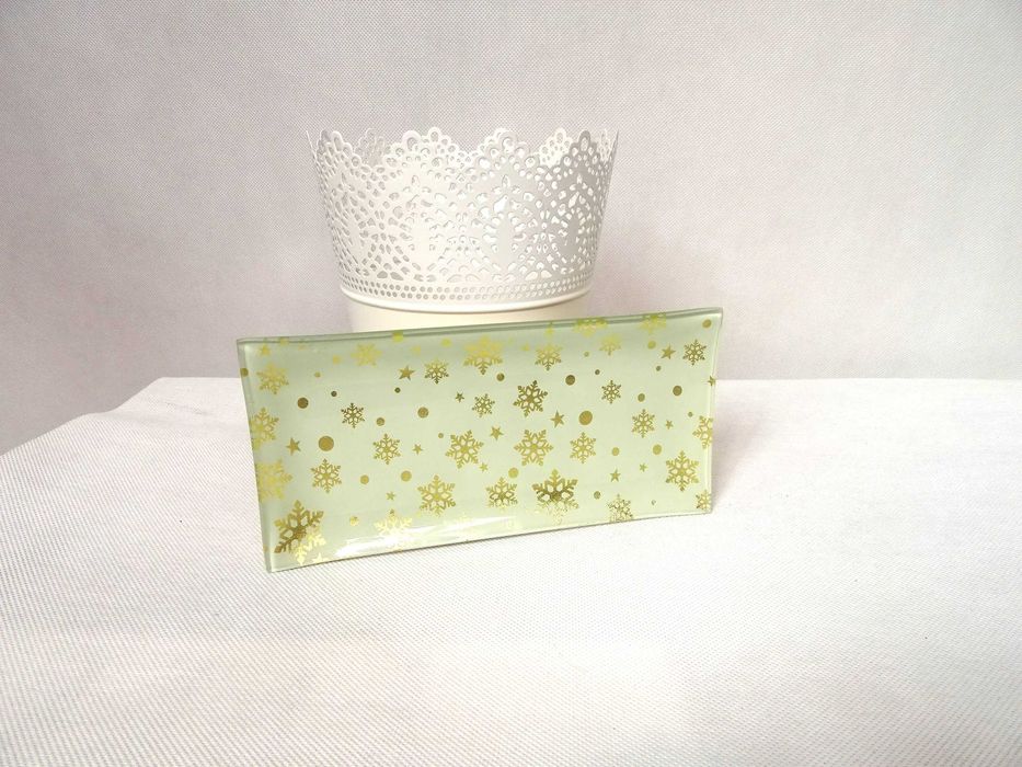 Podstawka do świec gwiazdki viral szklany pepco talerzyk