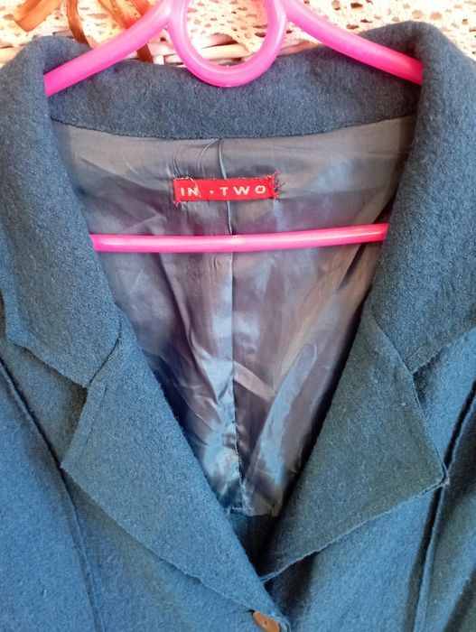 Płaszcz niebieski xxl wełna