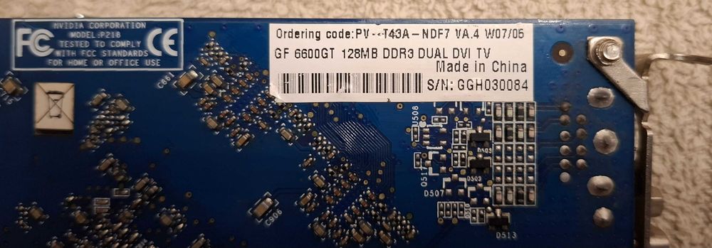 Placa gráfica GF 6600 GT ddr3