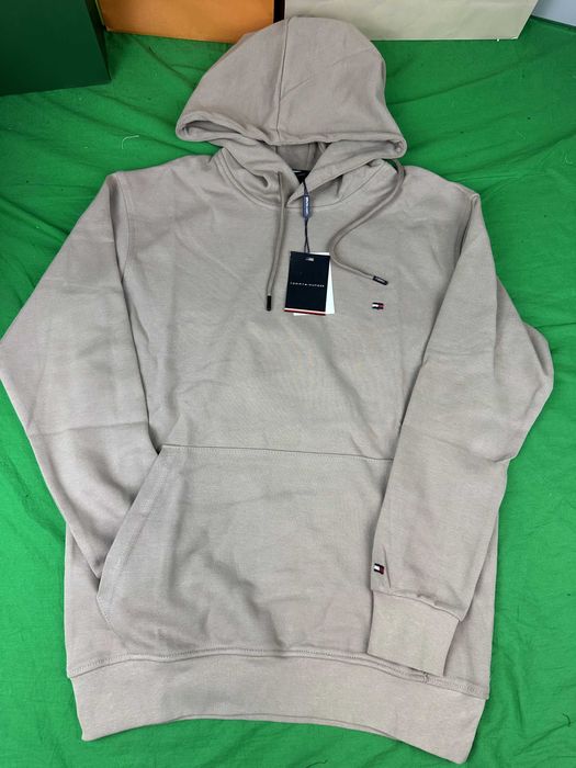 Bluza męska tommy hilfiger premium beżowa OUTLET z kapturem mały znaczek
