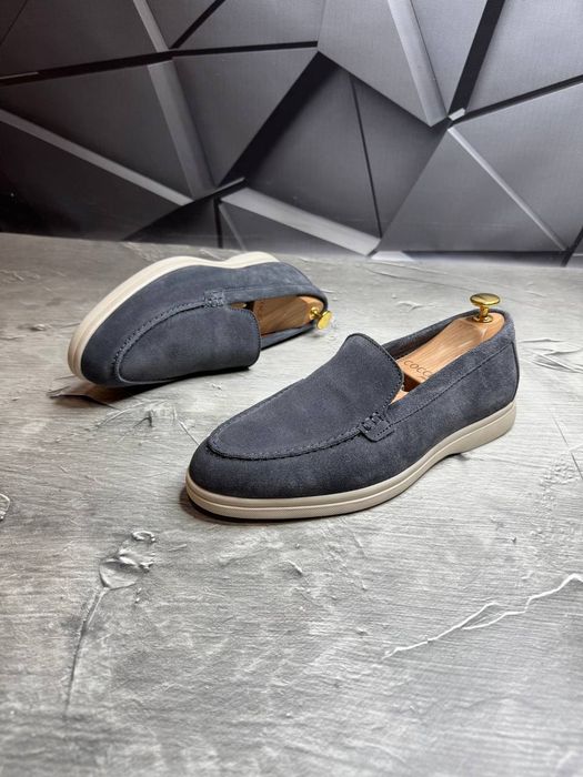 Туфли ЛОФЕРЫ Замшевые мужские серые LORO PIANA Grey! Туфлі Лофери Чоловічі сірі Замшеві! Мокасины мужские серые Натуральная ЗАМША! Размеры 40-46!