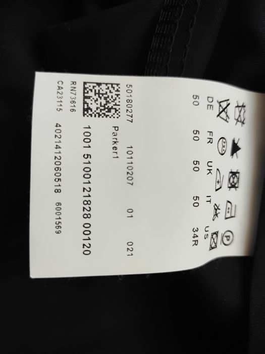 HUGO BOSS PARKER1 spodnie ciemno/szare garniturowe wełna strecz r. 50