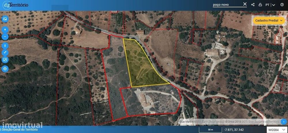 Terreno Rústico com 7500 m2 no Poço Novo - São Clemente - Loulé