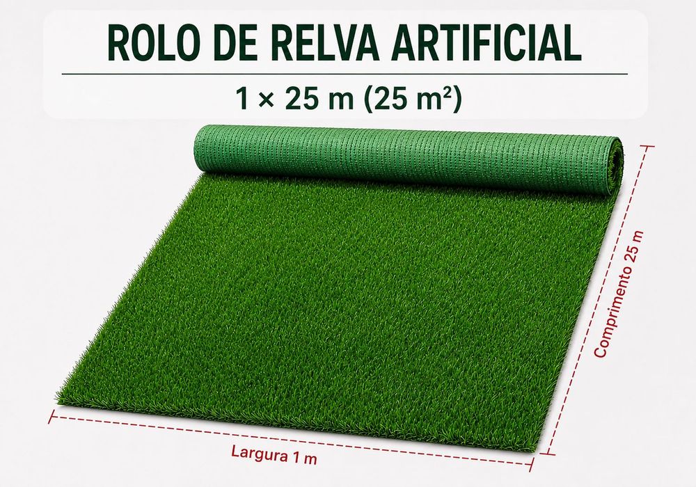 Rolo de Relva Artificial - 25 m²