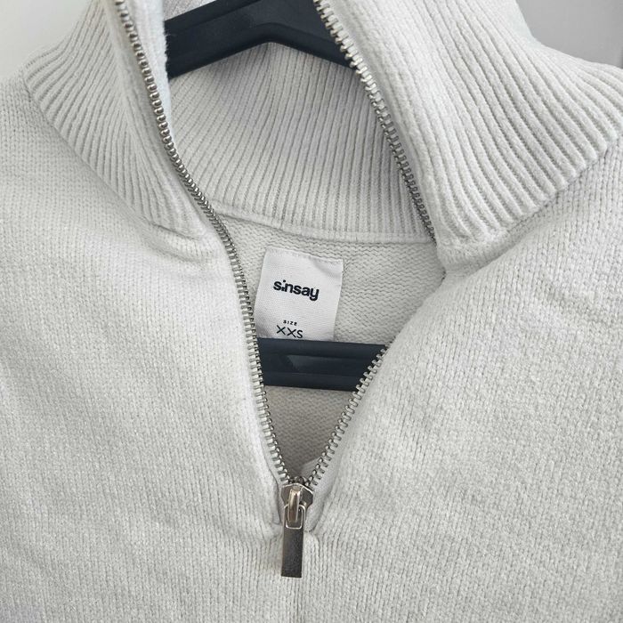 Sinsay sweter w paski pasy z zamkiem golf