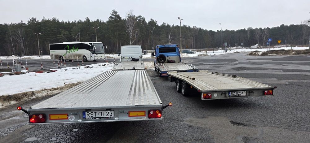 Wynajem długa przyczepa podwójna  DMC 3500kg trzyosiowa