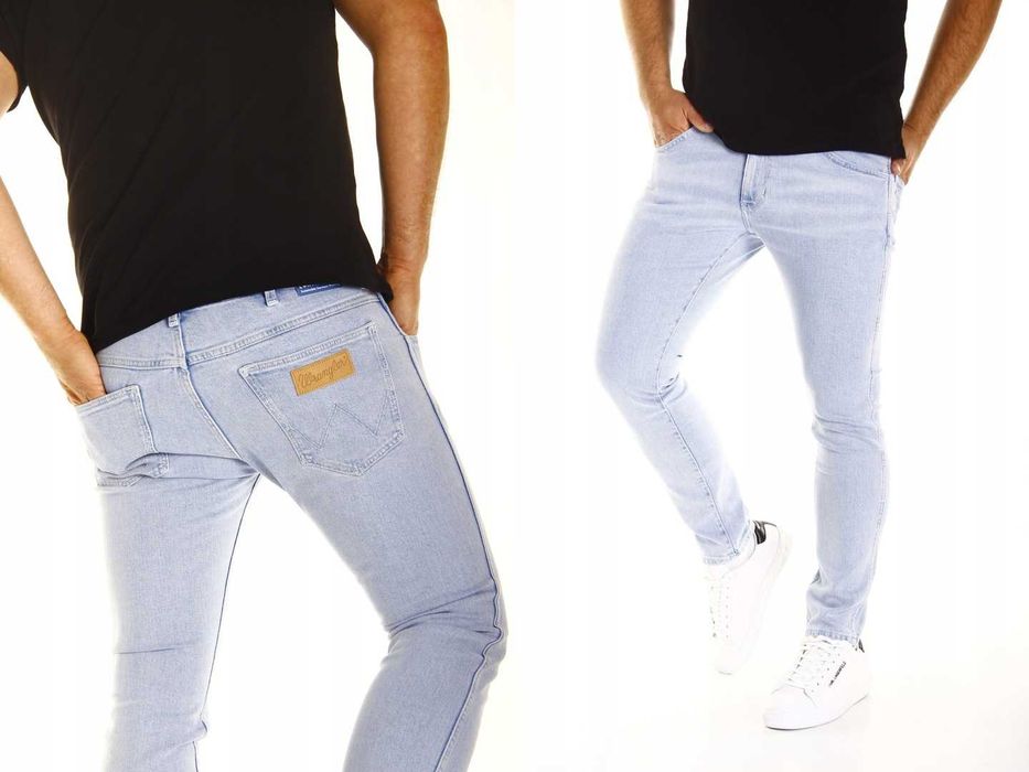 W27 L32 27/32 Wrangler Bryson Whitewater W14XJX31R Rurki Skinny Męskie Spodnie Jeansowe Jeansy Dznsy