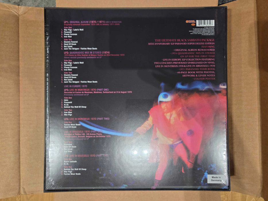 Black Sabbath: Paranoid (1970/2020)(Super Deluxe/Box 5LP/Black Vinyl)