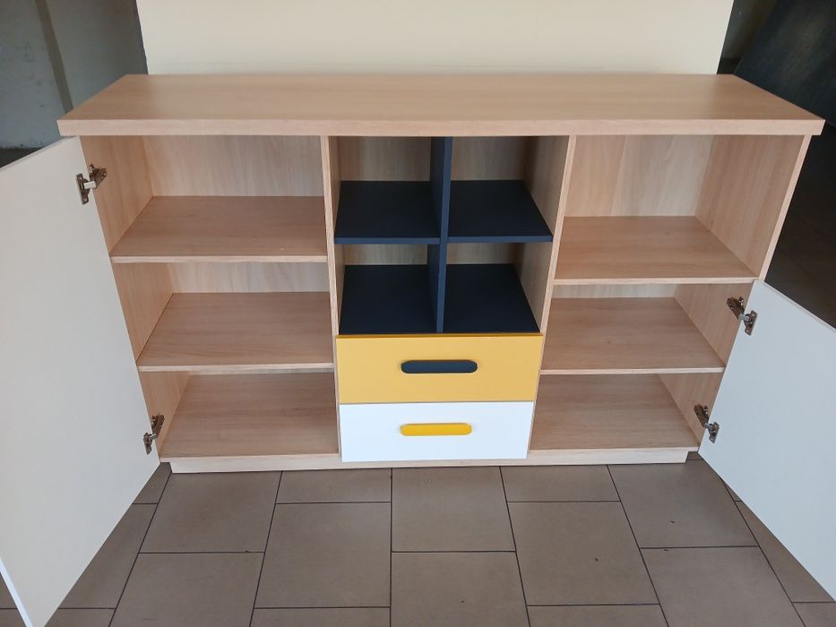 Komoda  BRW szer 150cm regał 60cm biurko z kontenerem
