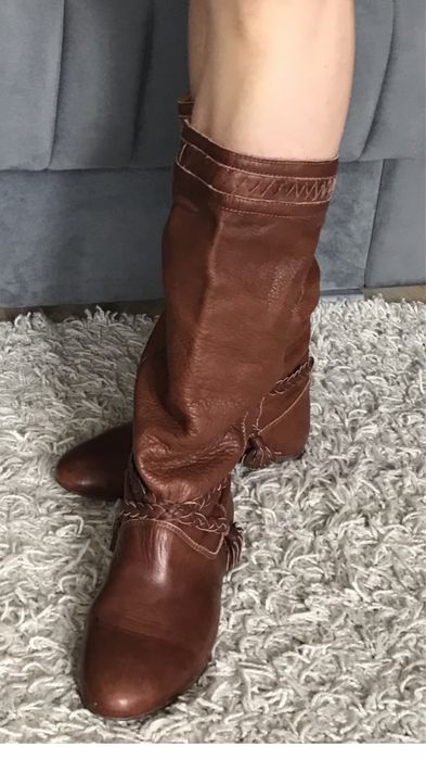Kozaki damskie ze skóry Made in Maroko r. 39/24,5