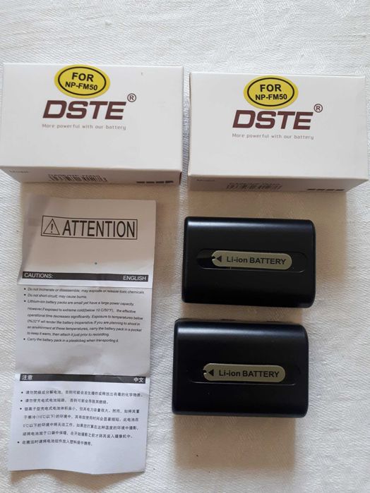 Дві акумуляторні батареіі DSTE NP-FM50 для камер Sony