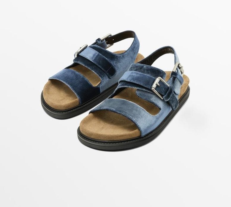 Оксамитові сандалі босоніжки Massimo Dutti