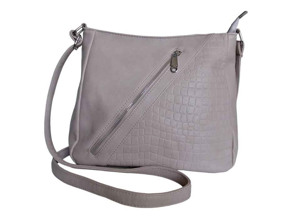 Klasyczna Torebka Damska Listonoszka Na Ramię - Beżowa