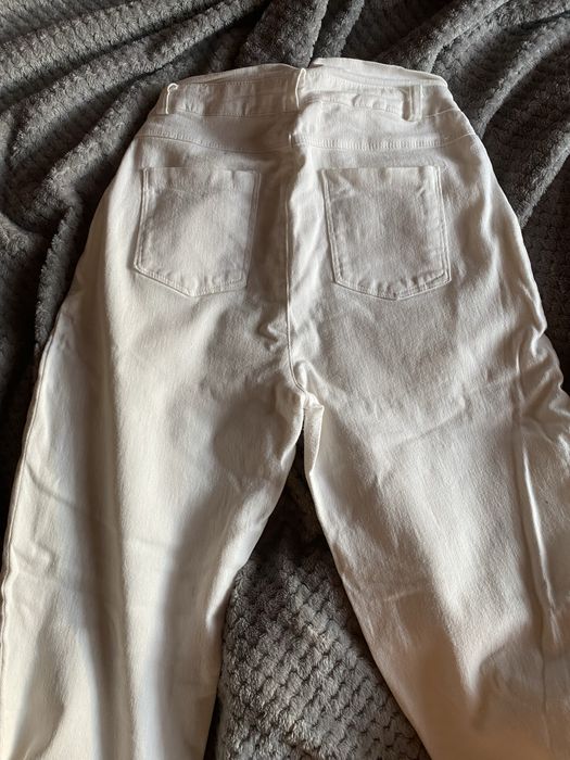 Білі штани з високою посадкою, розмір s