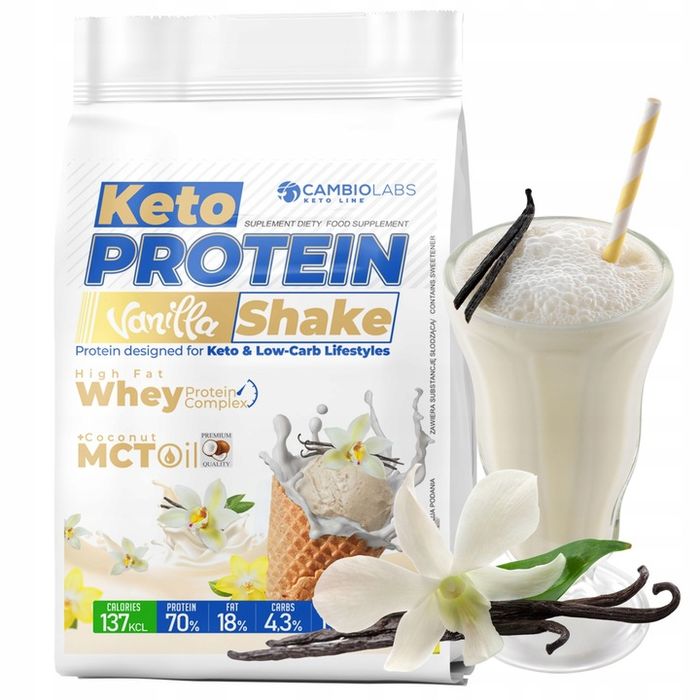 shake proteinowy whey protein keto białko serwatkowe na odchudzanie vanilla