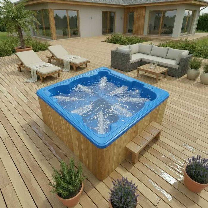 Jacuzzi całoroczne 6 os basen balia masaż pokrywa LED sauna transport